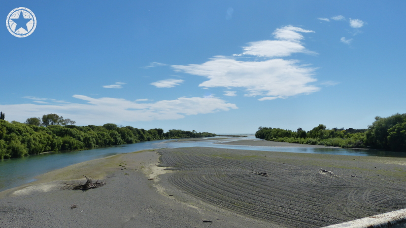 Looking seaward from the Mill Road bridge along the Tukituki River